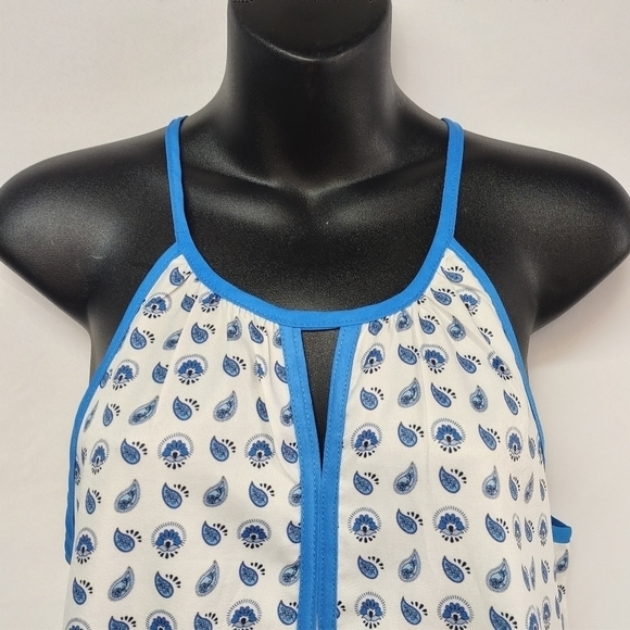 Valleygirl Women's Blue And White Tank Top Size 10 - Picture 4 of 10